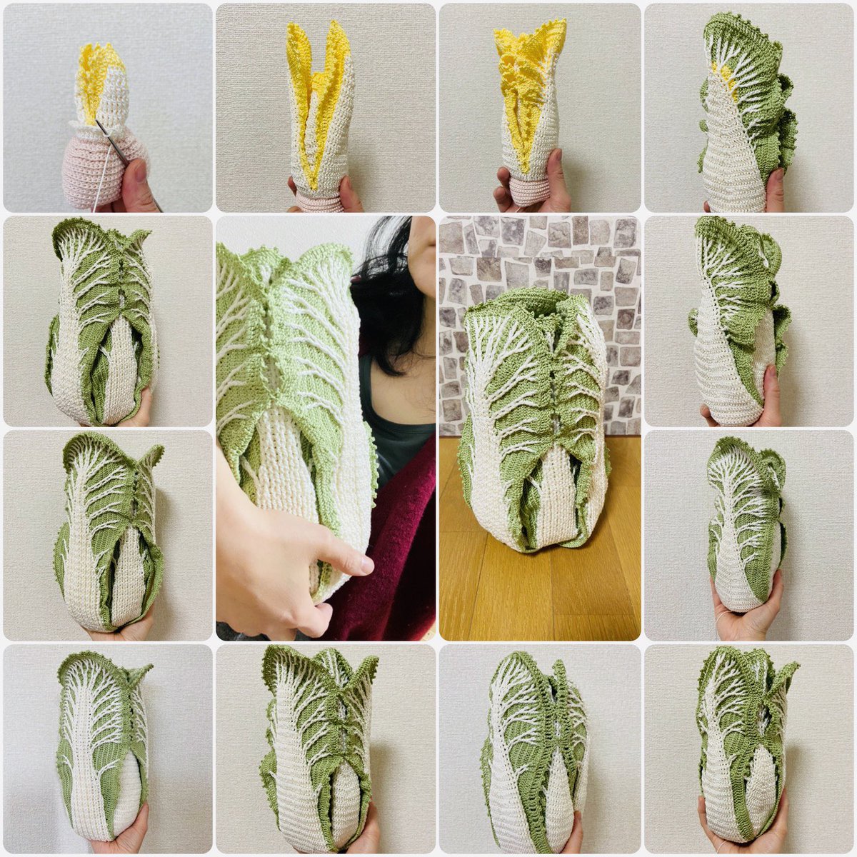 AlaKnitting's tweet image. 昔バズった編み白菜です。
ずっしり。

#編み物 #crochet