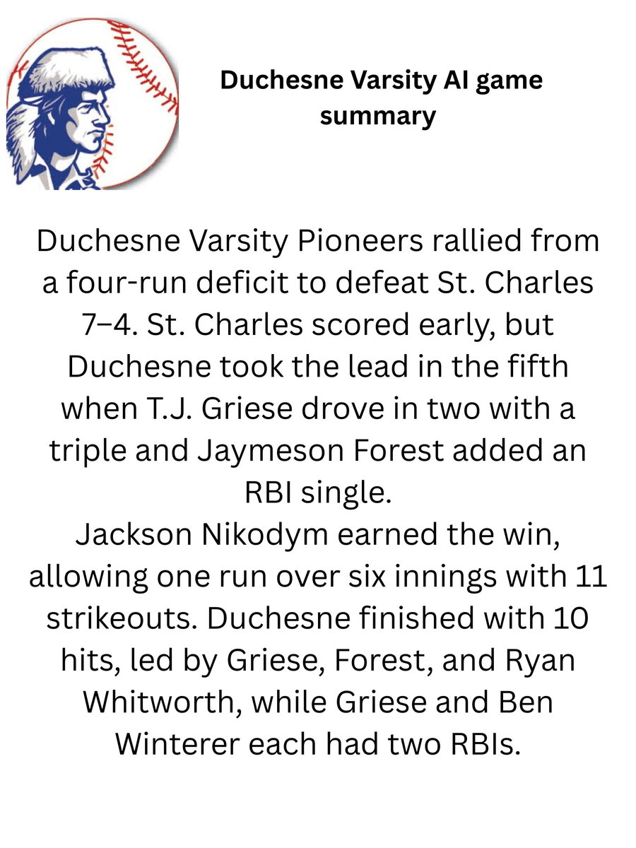 Duchesne Baseball tweet media