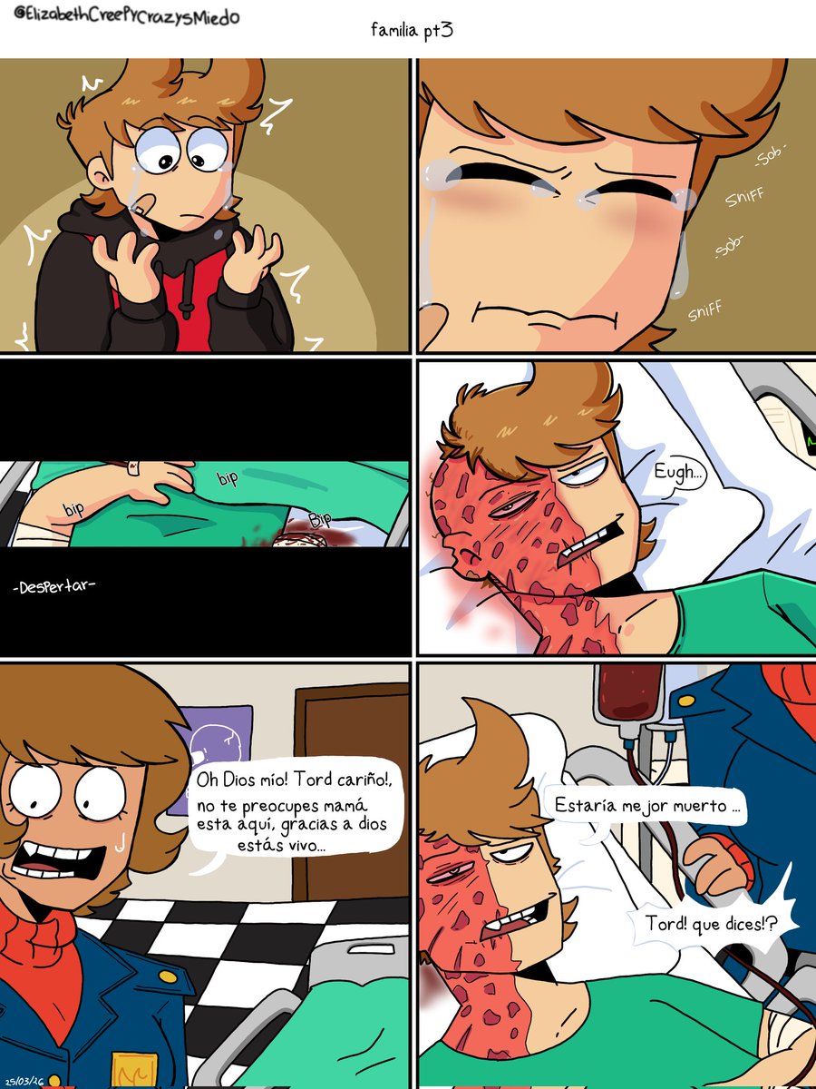 Aquí un cómic que hice en mis ratos libres del trabajo sobre Tord y sus padres alfhild y Thor ✍️😔✨🚬🎖️❤️‍🩹💥🤖🔥 <a href="/spooks_punks_/">Daniel 🍻 comms open (5/5)</a>  #eddsworldtord #motherstord #fathertord #eddsworld #eddsworldfanart #tord