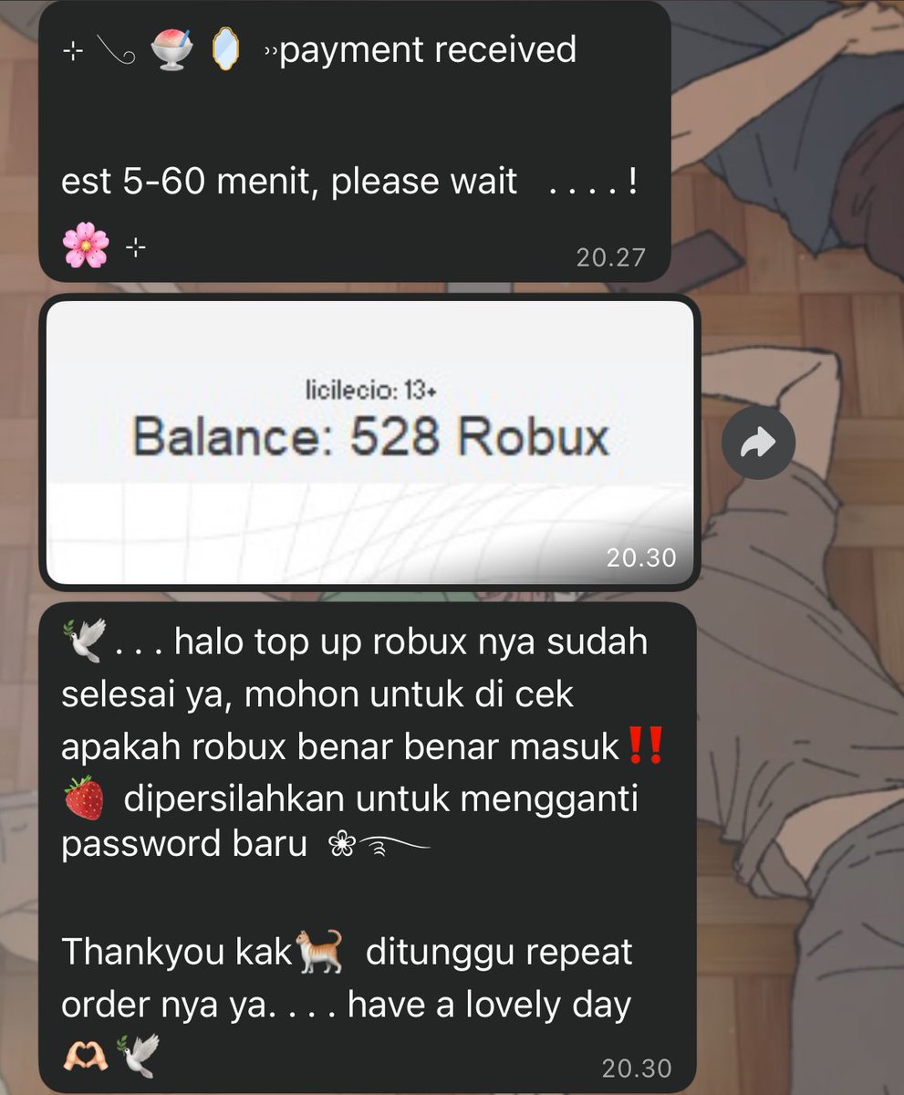 eehh apa maksudnya estimasi mulai 5 menit tp robuk ak dah keisi dalam waktu 3 menit??? KAYAK????? SULAP KAH KAK????? 🤨🤨 kata ak kalian kl mau topup robux di kak ayin <a href="/crvackers/">ayin robux, wa only</a> aja karena dia SANGAT CEPAT seperti flash 💐
