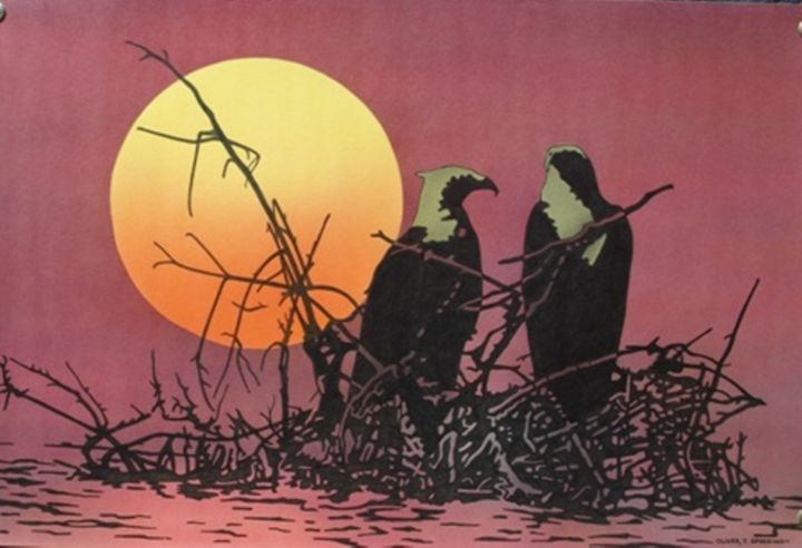 OliverSpedding's tweet photo. Art of the Day! "African Fish Eagles". Buy at: https://t.co/PTd8XiSGKo https://t.co/rBEiZKrW8F