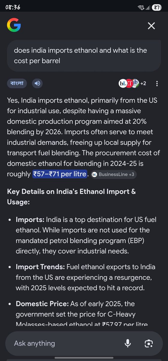 _conquerorhaki's tweet photo. @DhruvRathenx jst can't figure out why the are now importing ethanol?! if the domestic production does not satisfy the demand, then why not provide consumers a non ethanol blended petrol option?! https://t.co/wHsbu7pc2a