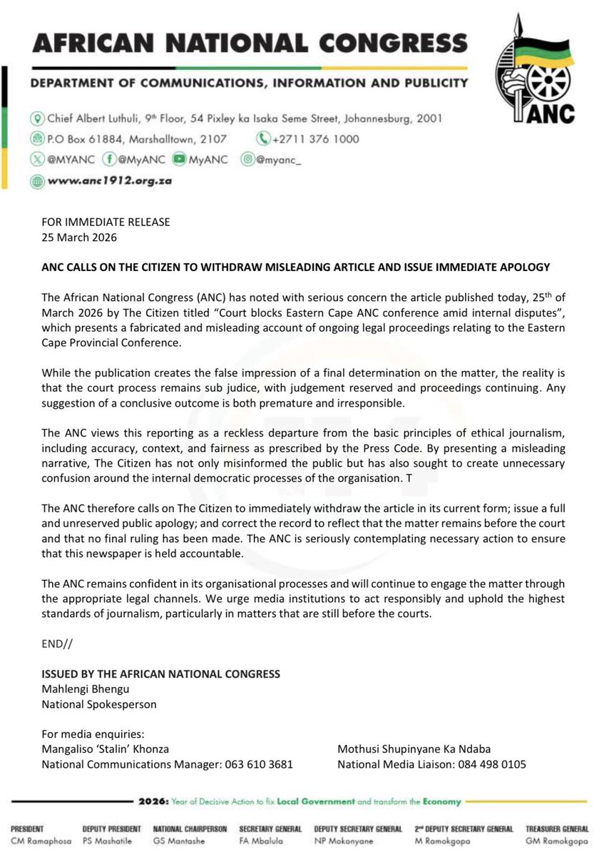 ANC Eastern Cape tweet media