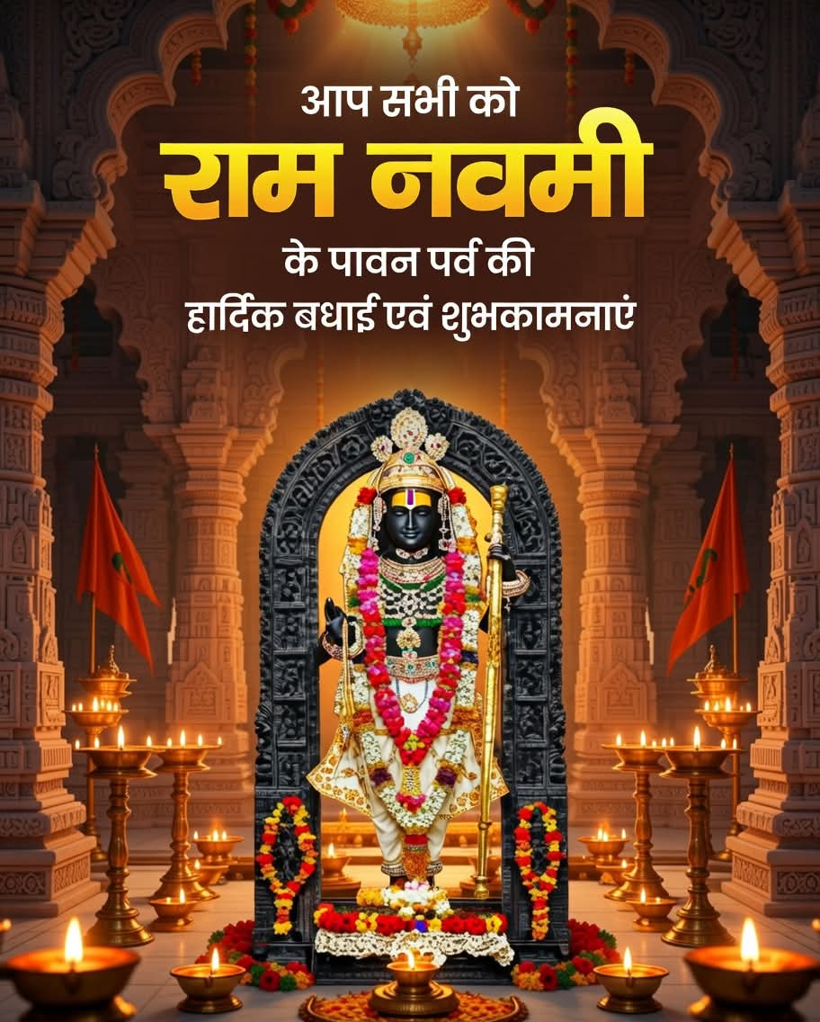 मर्यादा पुरुषोत्तम प्रभु श्रीराम के जन्मोत्सव राम नवमी की हार्दिक बधाई।💐
जय श्री राम 🚩👏