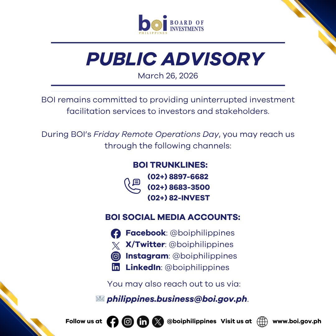 Board of Investments tweet media