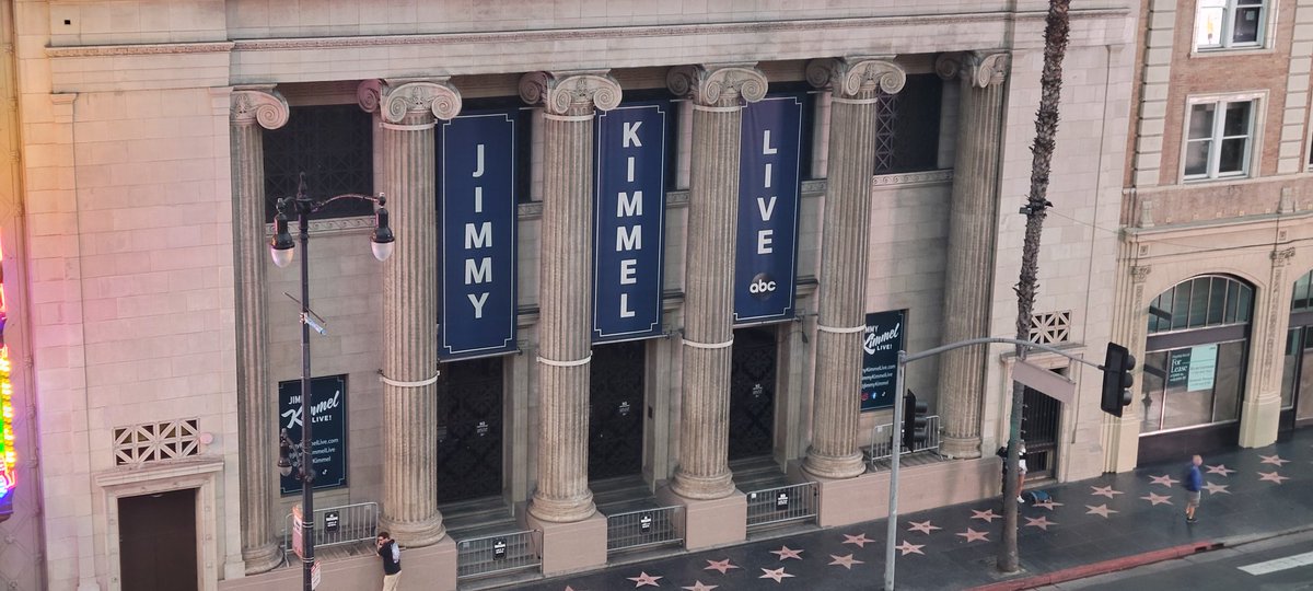 Disneyfan9523's tweet photo. I Had A Amazing Time With My Friend Named Brandon Treakle Seeing A Live Taping Of Jimmy Kimmel Live And It Was Amazing. #JimmyKimmelLive #JimmyKimmel #ABCNetwork #D23 #Disney #WaltDisney #WaltDisneyCompany #ElCapitanTheatre #Hollywood https://t.co/gwwdIizPR9