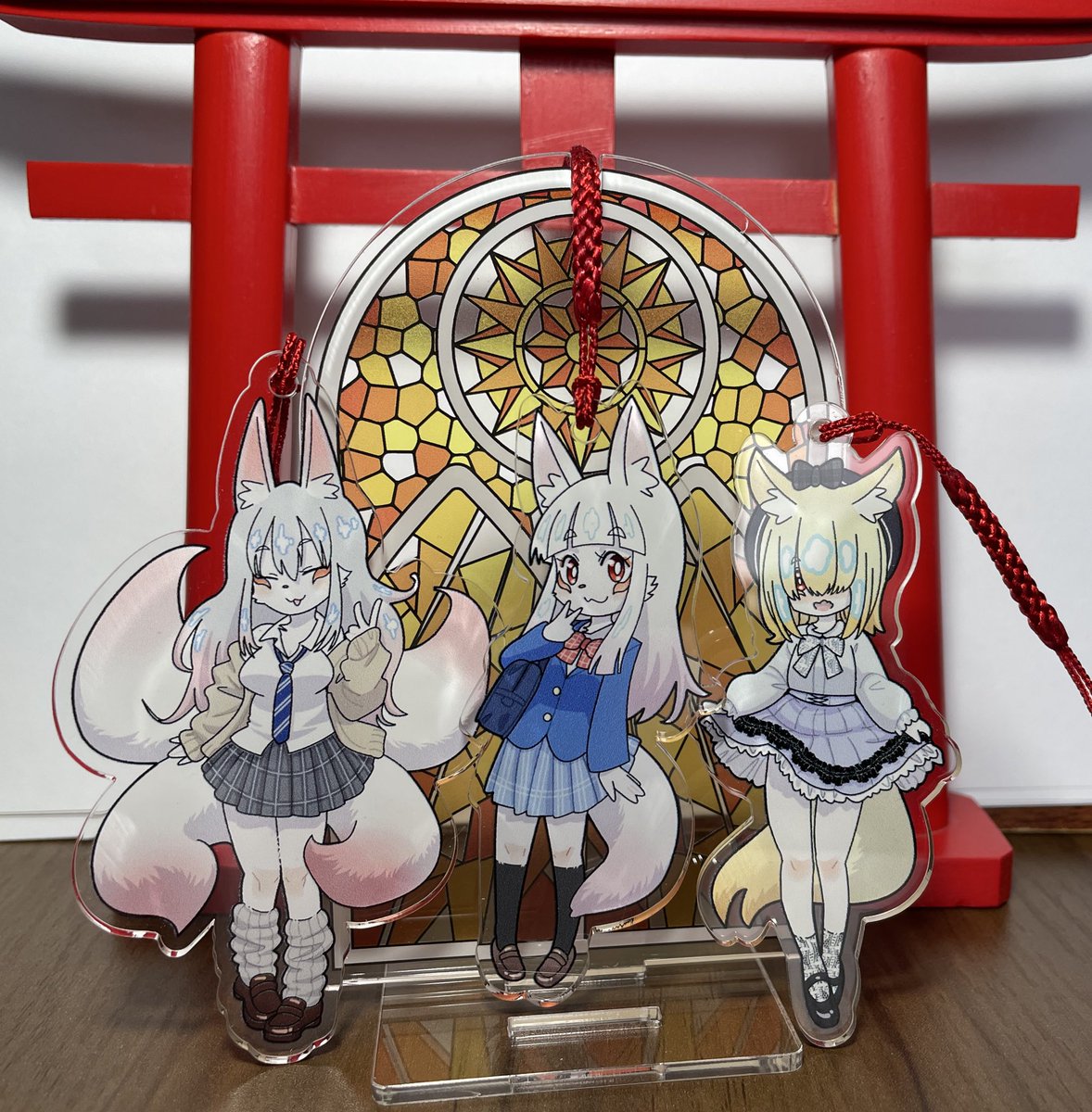 関西ケモけ、お稲荷JKたまもちゃん10th ANNIVERSARYアクリルキーホルダー組紐サンプル到着!✌︎('ω')✌︎ 