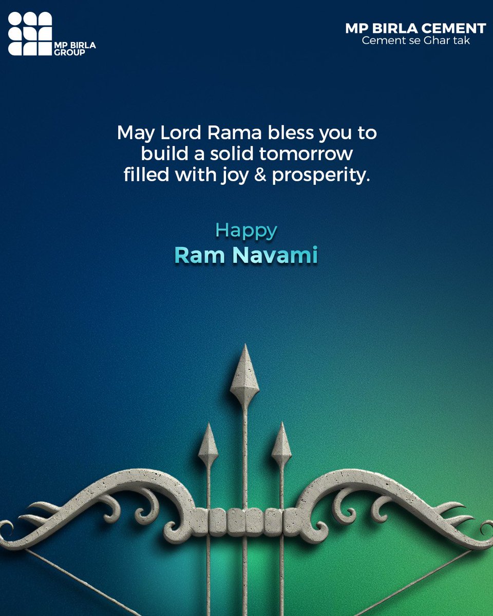 MPBirla_Cement's tweet photo. This Ram Navami, let us together build strength rooted in divine righteousness!

Wishing everyone a #HappyRamNavami
.
.
.
#MPBirlaCement #RamNavami2026 #Festival #Topical #Cement #Construction https://t.co/i44bQhUiLH