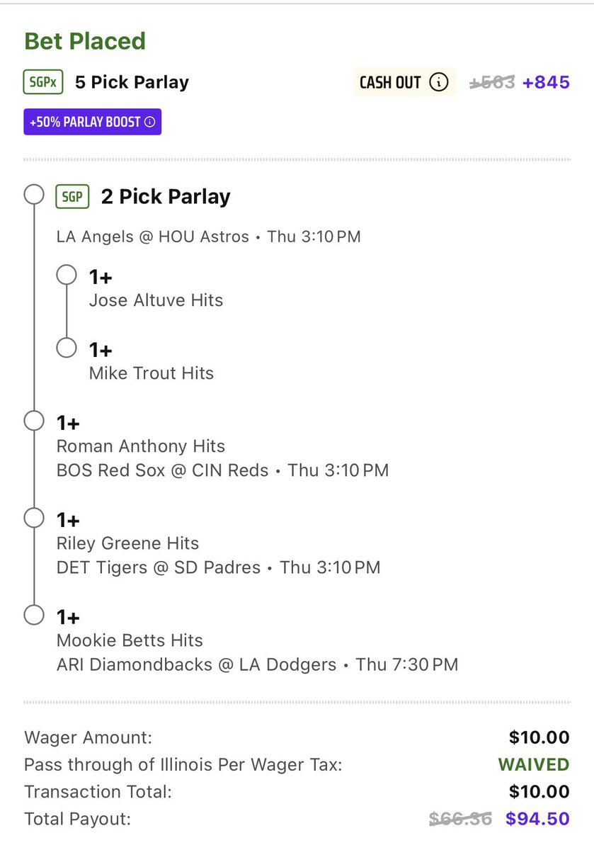 MLB PLAY🚕⚾️

+845💰

Good to be back! 

#Gambling𝕏 #MLBPicks