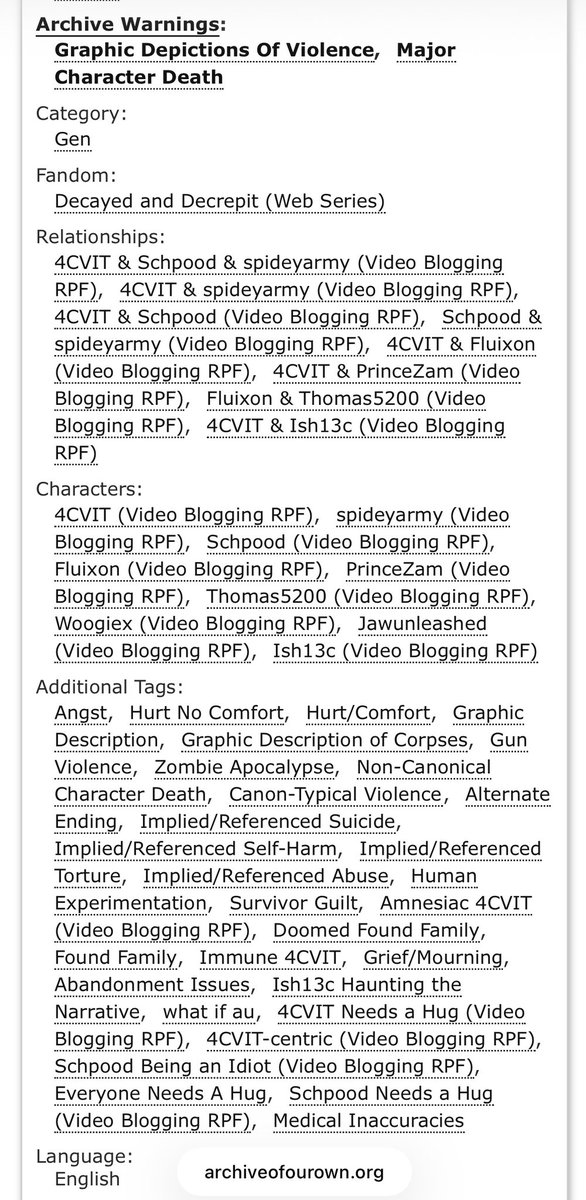 Str4b3rrySk3l's tweet image. I have officially made the What if AU a fic :)

Essentially an Alternate Ending AU on what if Spidey hesitated Sesh 4? What if they found out about the machine and what if Spidey used it. Multiple chapter btw!! Updates soon.

Link below :) 🧵

#decayedtwt #DecayedandDecrepit