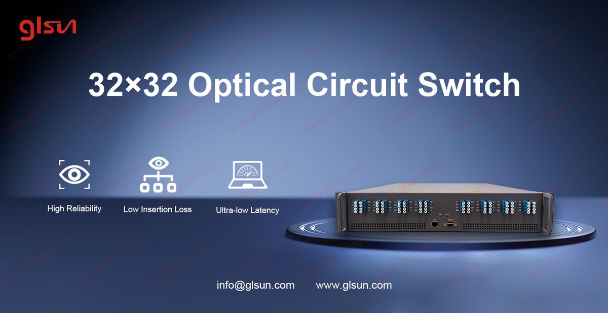 glsuncom's tweet photo. Smarter Switching. Faster Networks.
Meet our 32×32 Optical Circuit Switch — built to handle the growing demands of AI and hyperscale data centers.
Take your optical network performance to the next level.
👉 https://t.co/u5A0vhVg4j
#OpticalNetworking #OCS #AI #DataCenter #glsun https://t.co/8I9onrLjFQ