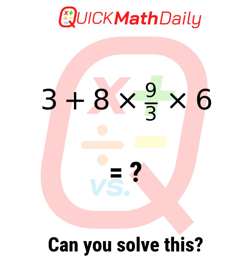 QuickMathDaily's tweet image. Challenge your friends! Who is the math genius? 🎓

#Education #MathProblem #StemEducation #MentalMath #BrainTeaser #MathQuiz