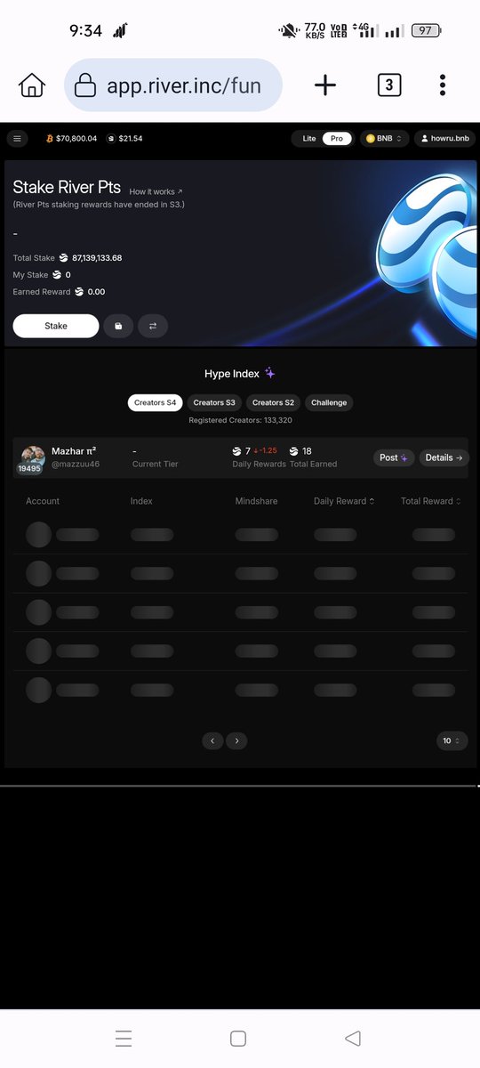 mazzuu46's tweet photo. How do you guys gather up to 10k $River points please 🤧

This is too low for my liking what do you mean i have only 18 points 

I also heard that after creating earning points with @RiverdotInc we’ll have to stake our token for 3months before we can claim
 $River @River4fun https://t.co/120gOp7poC