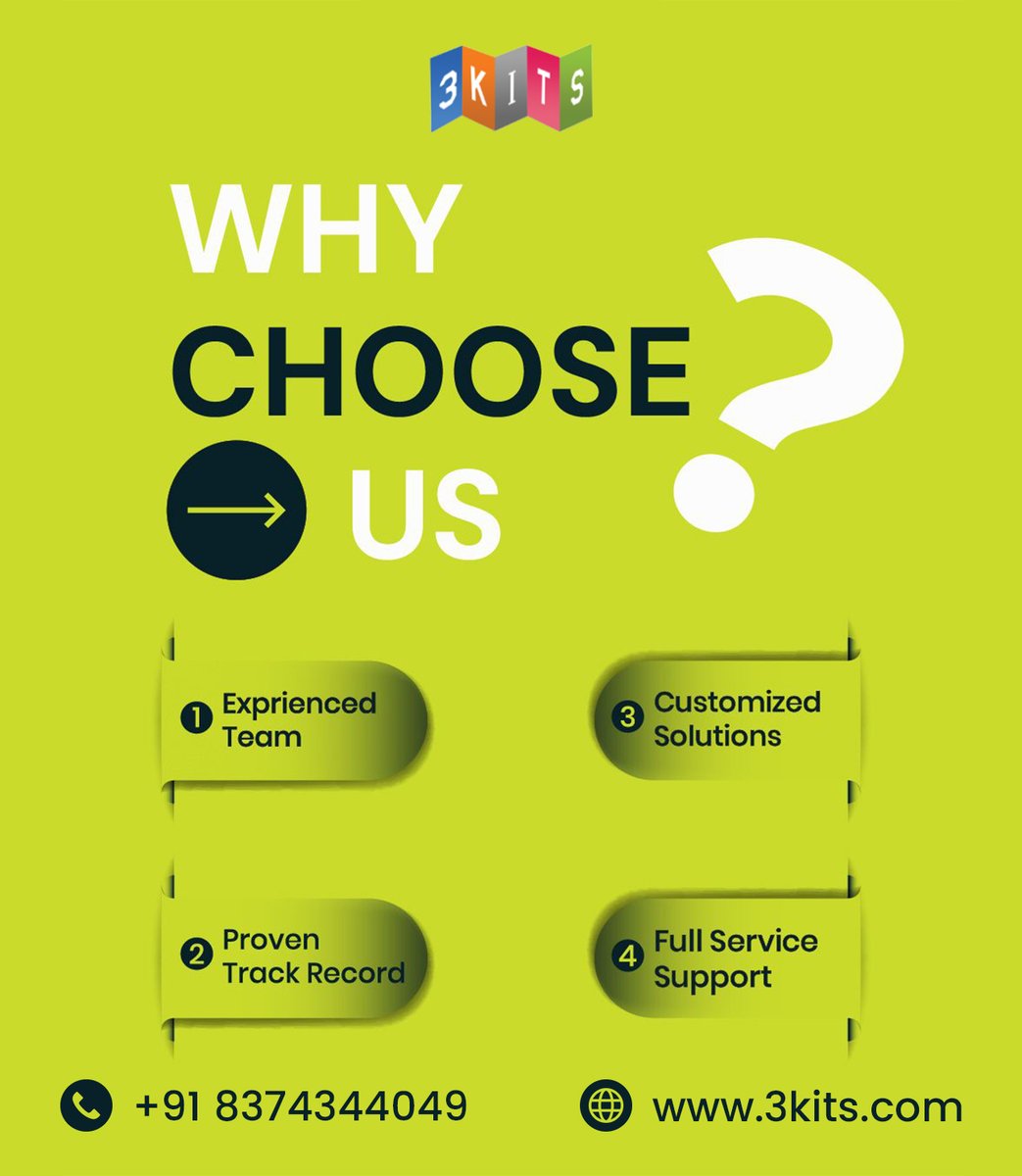 3kitss's tweet image. Why choose 3KITS in Hyderabad?

Experienced team. Proven results. Full support. 🚀

📞 +91 8374344049
🌐 3kits.com

#webdevelopment #webdesigncompany #digitalmarketing #customdevelopment #hyderabad