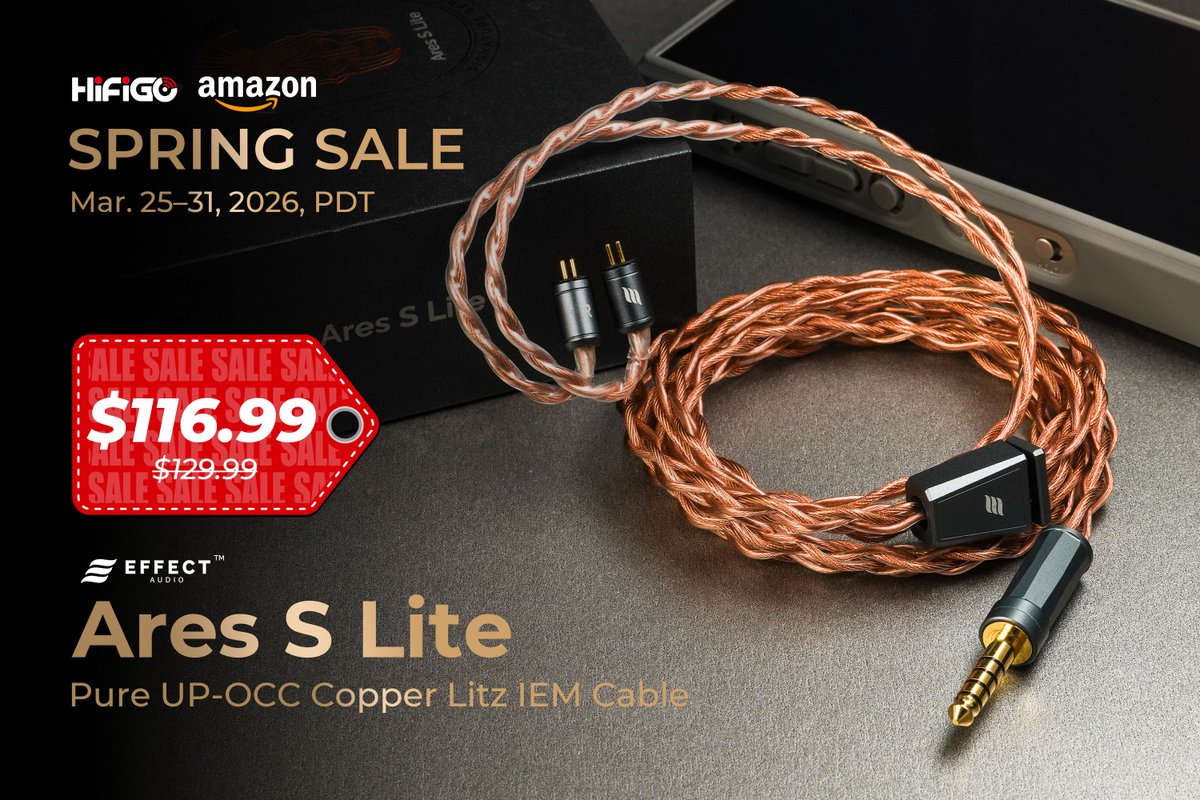 HiFiGoAudio's tweet photo. ✨From your first upgrade to chasing perfection without limits.
🎧@EffectAudio ᴀʀᴇꜱ ꜱ ʟɪᴛᴇ is the companion you never outgrow.
💥Snag this "Signature Series" gem on Amazon before it disappears!

 Amazon US: https://t.co/G8ag6Vf6yu
#HiFiGo #EffectAudio #AresSLite #IEMCable #SignatureSeries #Amazon #Sale #Accessories #GearUp #DealAlert