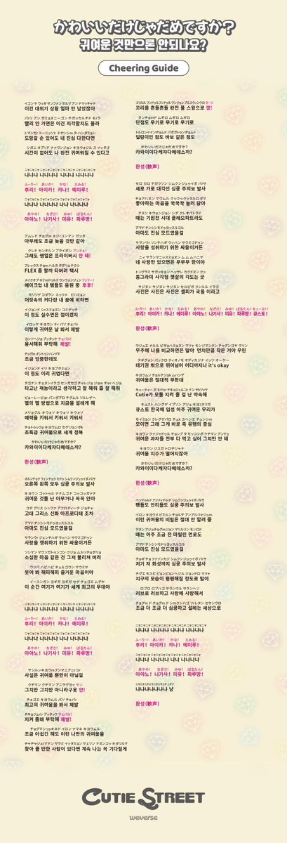 かわいいだけじゃダメですか？の韓国語ver
『ここは原宿かわいいものが
集まるってことは日本の中心』のとこ
『きゅーすと韓国に来たよとても可愛い私たちが
集まればそうそれがまさに流行の中心』(意訳)
になってるの、そのまま韓国語歌詞に変えるんじゃなくてグローバル視点の歌詞になってるの好き