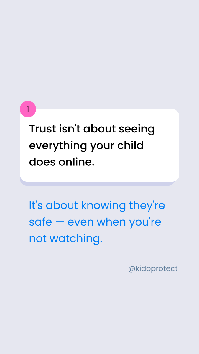 KidoProtect's tweet photo. How to protect your child online without destroying their trust 
1/ Talk openly about risks — before something goes wrong 
2/ Set boundaries together, not secretly 
3/ Use tools that flag danger — not every conversation. 4/ Make them feel safe coming to you first. Save this. https://t.co/MauYyRZFep