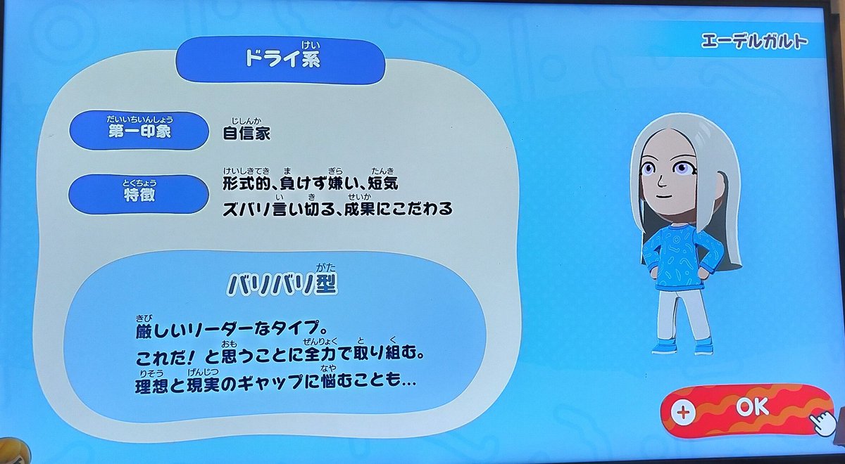 「リーダーなタイプ」「これだと思うことに全力で取り組む」「理想と現実のギャップに悩む」←エーデルすぎる
