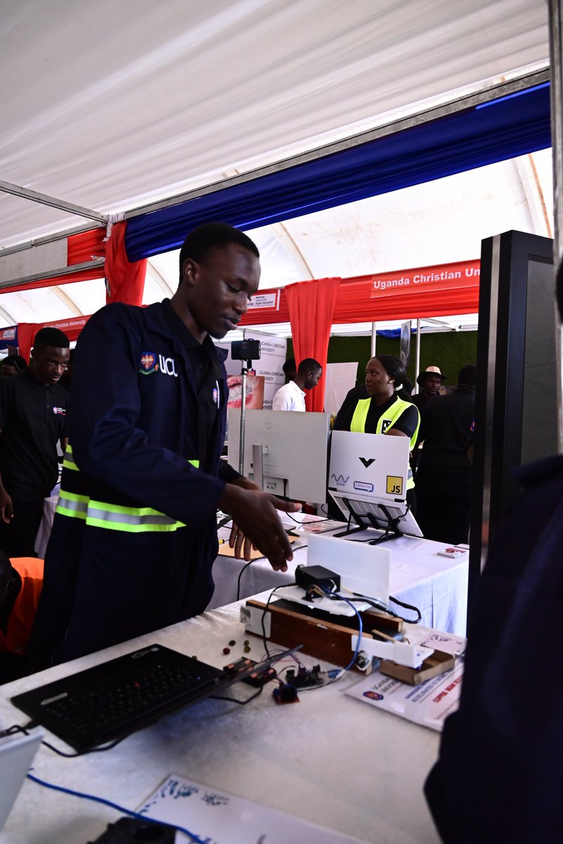 ucu_ComputEng's tweet photo. Happening now at the NCHE Exhibition in Gulu! 

Our students are proudly showcasing their innovations. Aligning with the theme "Harnessing Innovation in Higher Education for Accelerated Economic Transformation".

Here is a look at the projects driving change!

@UCUniversity @UCU_EngEnvt @UcuStandard @nche_uganda @ucufedt @ucubussociety @Prof_Kitayimbwa 
#NCHE7thHEC2026 #innovation