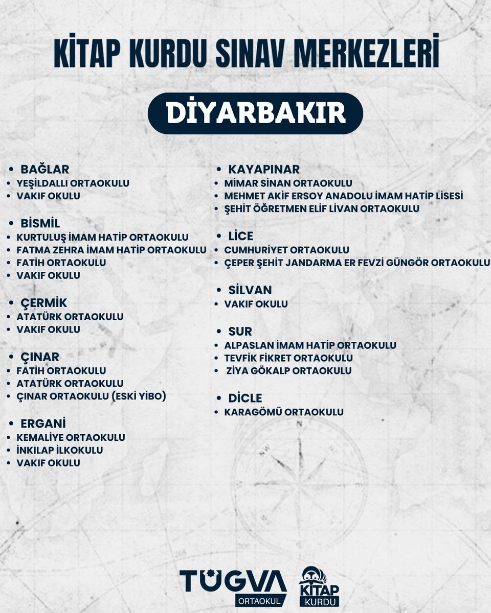 Kitap kurdu sınav merkezleri👇 

🔗 sinavbelge.tugva.org

📅 29 Mart 2026 
⏰ 11.00
📍 ⬇️
