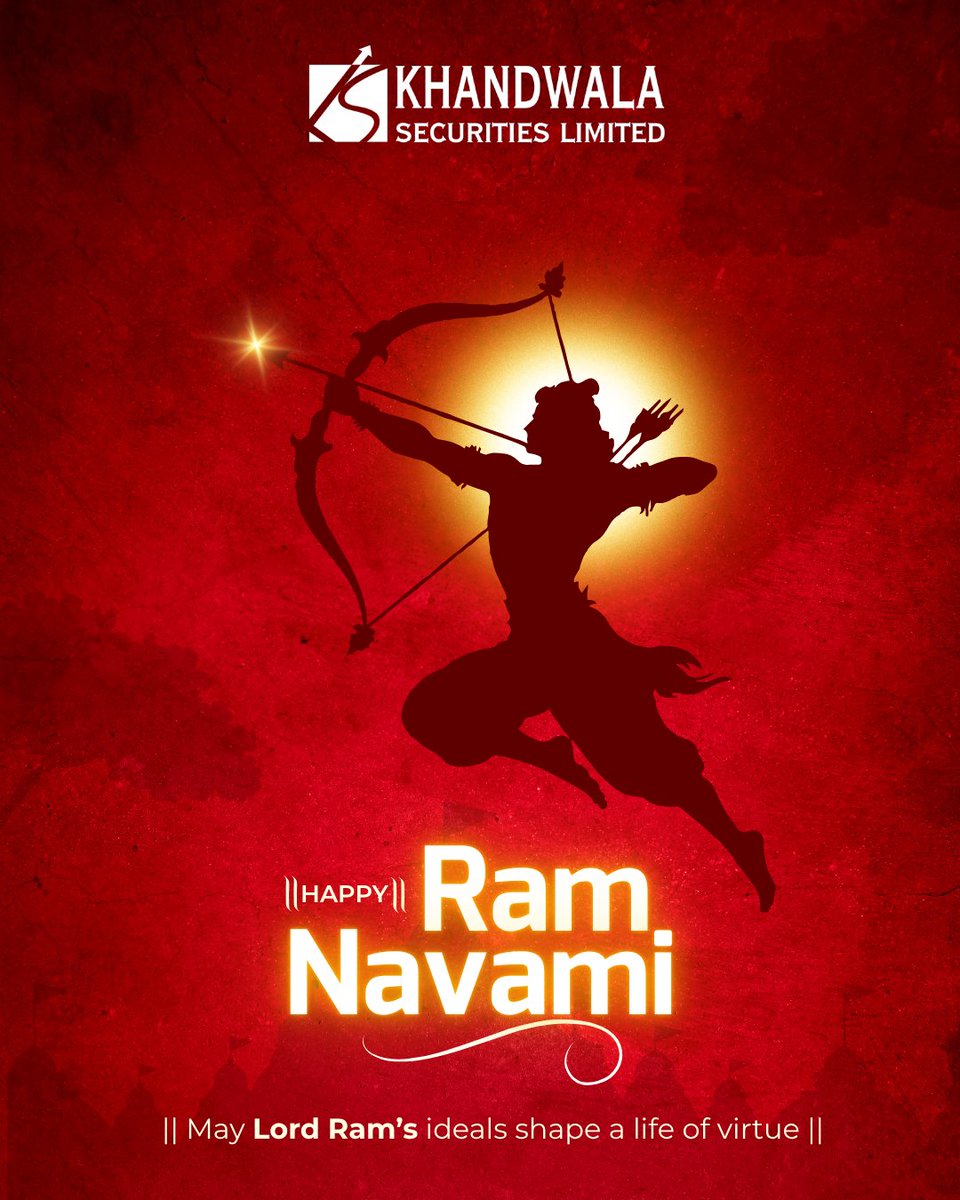 Wishing you and your family a blessed Ram Navami 🌸May Lord Ram’s ideals guide us towards a life is virtue, peace, and purpose. 🙏✨🪔

#KhandwalaSecurities #RamNavami