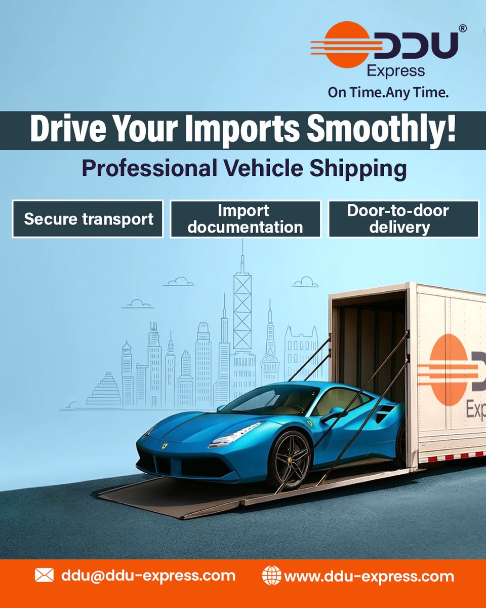 DDU_ExpressDXB's tweet image. Importing vehicles requires expert handling and compliance.
We ensure safe shipping, smooth clearance, and timely delivery of your vehicles.

📧 Contact: ddu@ddu-express.com

#DDUExpress #VehicleImport #AutoLogistics #InternationalShipping #CargoTransport #TradeSolutions