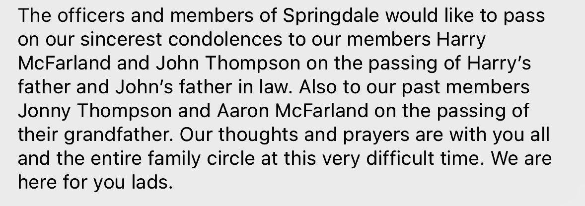 Springdale Linfield Supporters Club tweet media