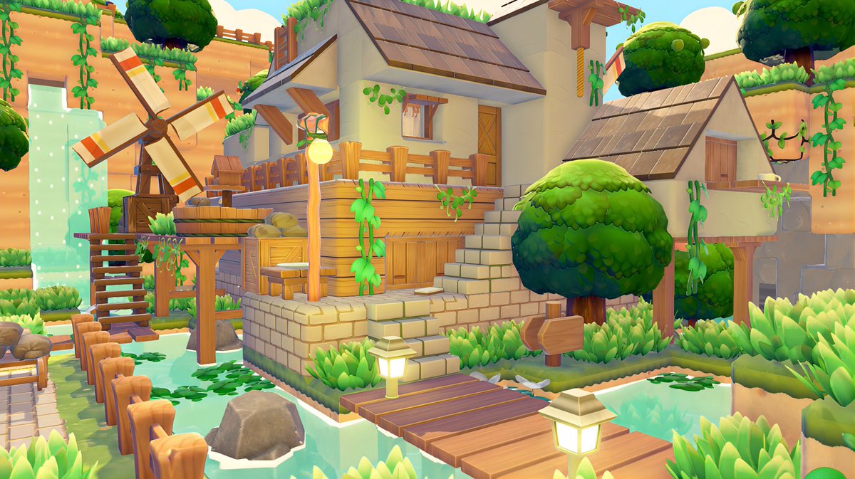 🍃

水辺に囲われたお家
風力発電で電気もバッチリ👌🏻

 #ぽこあポケモン     #ぽこポケ   
 #PokemonPokopia  #pokopia