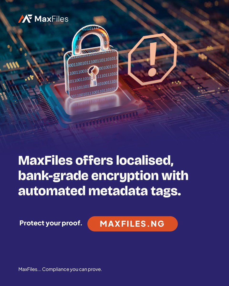 MaxFiles_ng's tweet photo. High-value property deals don't belong on basic cloud drives. 🙅‍♂️ Upgrade your security with MaxFiles: bank-grade encryption + automated metadata tags. Protect your proof. Request a demo: https://t.co/D0KCjahqLq https://t.co/yCJd2jfhmc