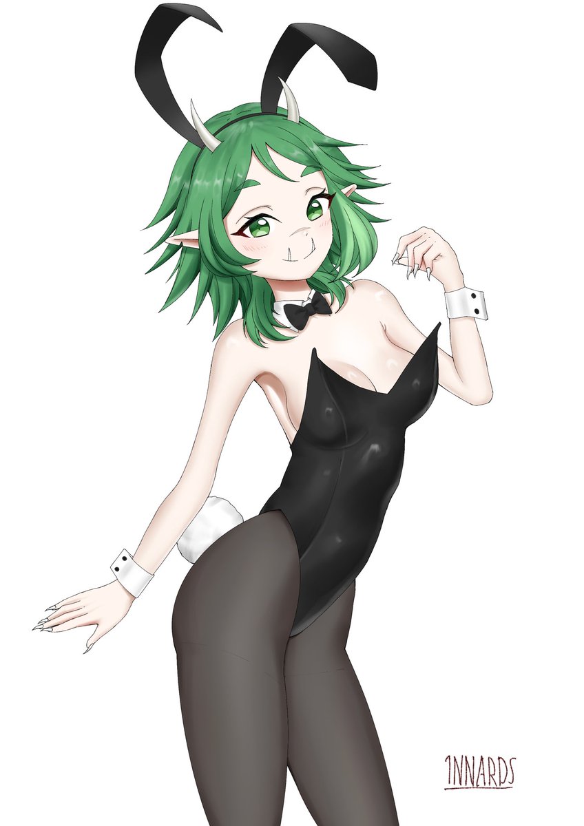 1nnards's tweet photo. I want to do a bunch of bunny suit drawings for Easter season, so first up is my Kami Oshi! 🍖 🐰 🐣 #meatpaint https://t.co/Wi8Wy5el0x