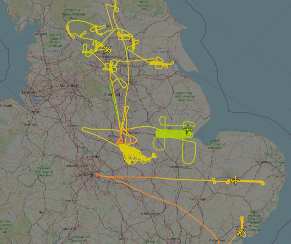 Active now over the UK. What are they doing?