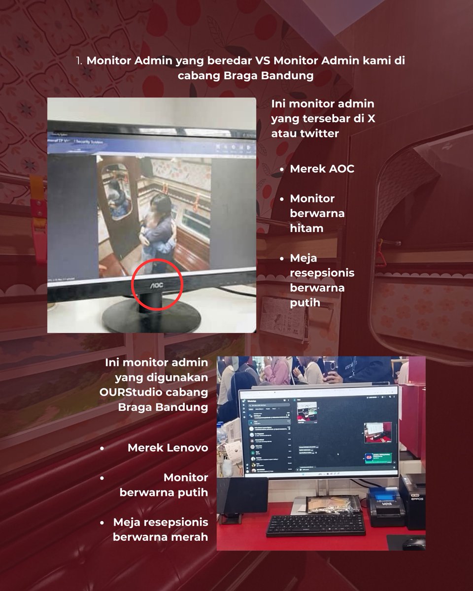 ourselfstudio's tweet photo. Perbedaan detail interior, monitor admin ── hingga CCTV yang pada kenyataannya tidak ada di area dalam box OURStudio. https://t.co/EyCRCe8JoU