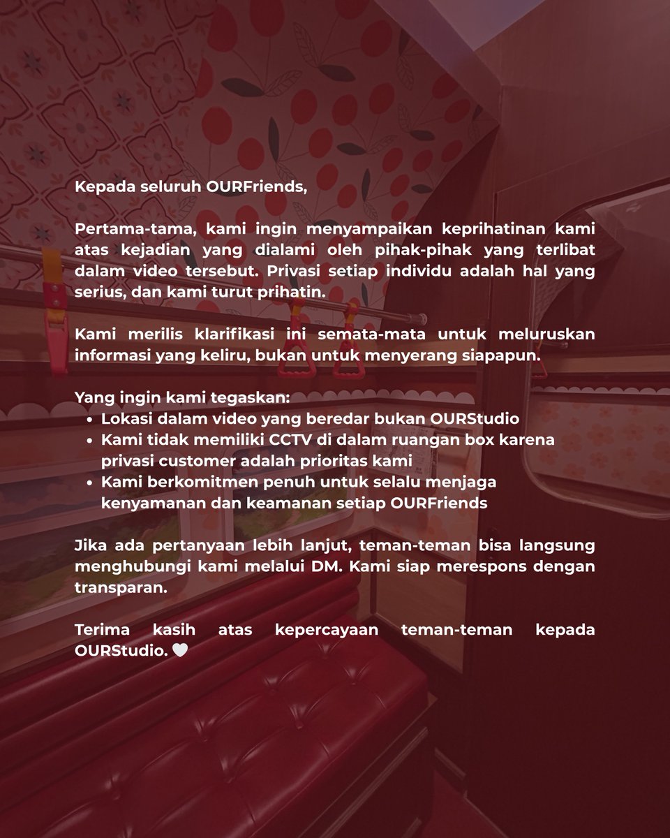 ourselfstudio's tweet photo. Privasi Ourfriends selalu menjadi prioritas kami sehingga kami berkomitmen menjaga kepercayaan kalian. 

Terima Kasih atas kepercayaan teman-teman semua kepada OURStudio🧡 https://t.co/lE7GRNIcgU