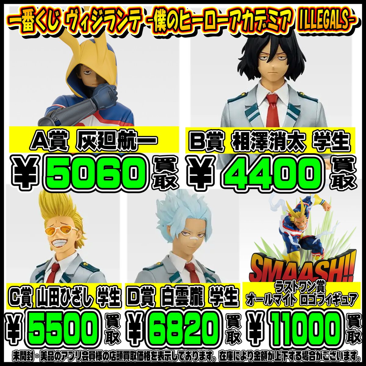 一番くじ ヴィジランテ -僕のヒーローアカデミア ILLEGALS- A賞 B賞