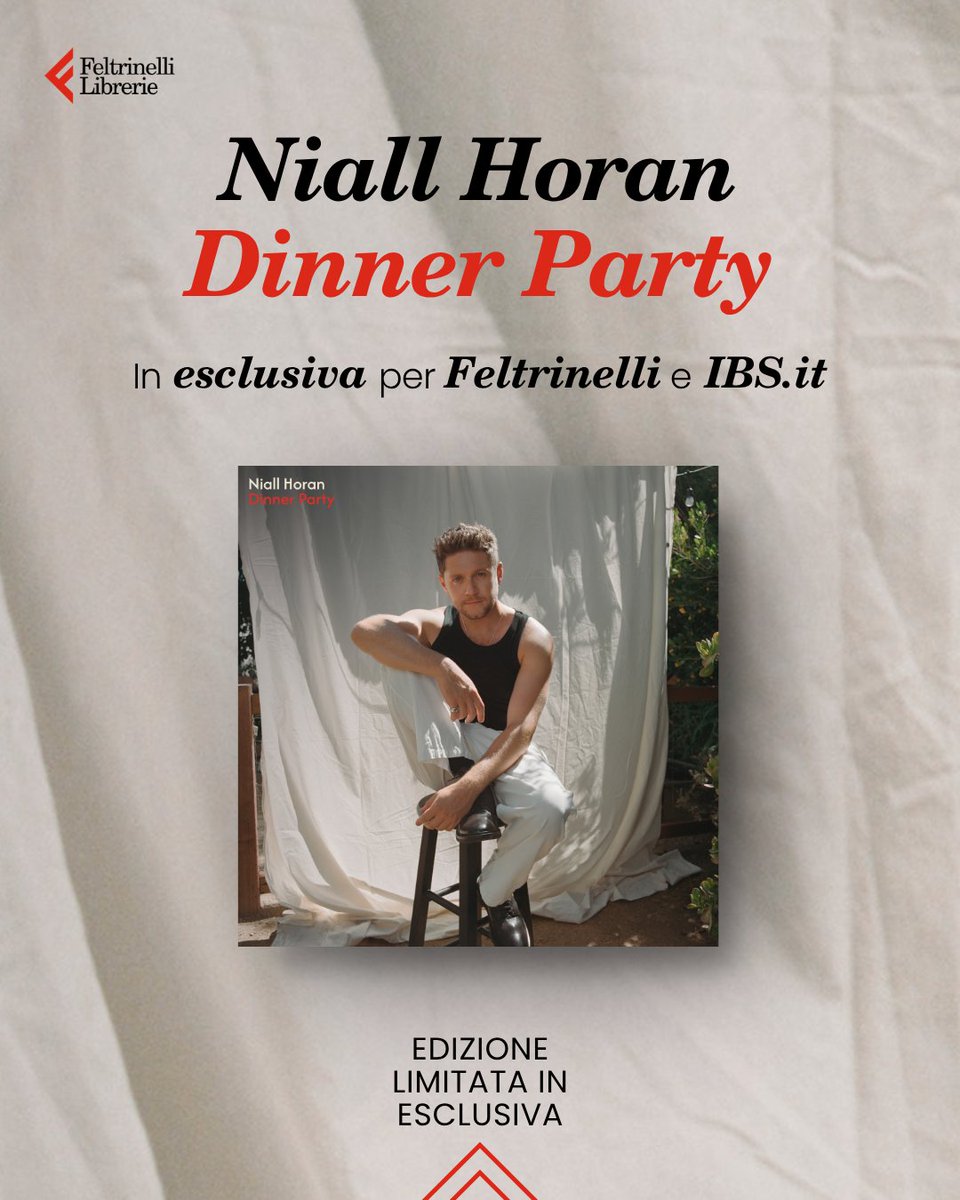 Feltrinelli_'s tweet photo. “Dinner Party” (@UMusicItalia) di @NiallOfficial arriva in libreria il 5 giugno 2026 🎶

Il Merlot Coloured Vinyl con bonus track, copertina alternativa e poster è preordinabile in esclusiva e in quantità limitata su Feltrinelli e https://t.co/s6OakAcWh6: https://t.co/rUMPhSoe1x https://t.co/F8ibvESYkH