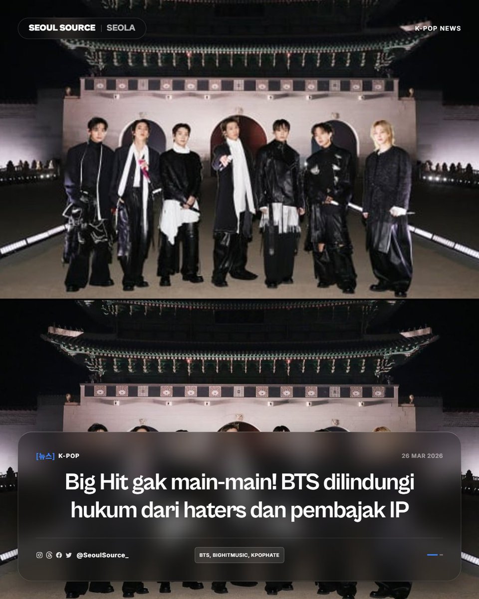 kpopdankdramaid's tweet image. Big Hit gak main-main! BTS dilindungi hukum dari hate terorganisir &amp;amp; pembajak IP. Pelaku udah didenda, bahkan postingan yg dihapus tetap kena hukuman. #BTS #BigHit #KpopHate

 Read More: facebook.com/ssidkpop/posts…
-Seola