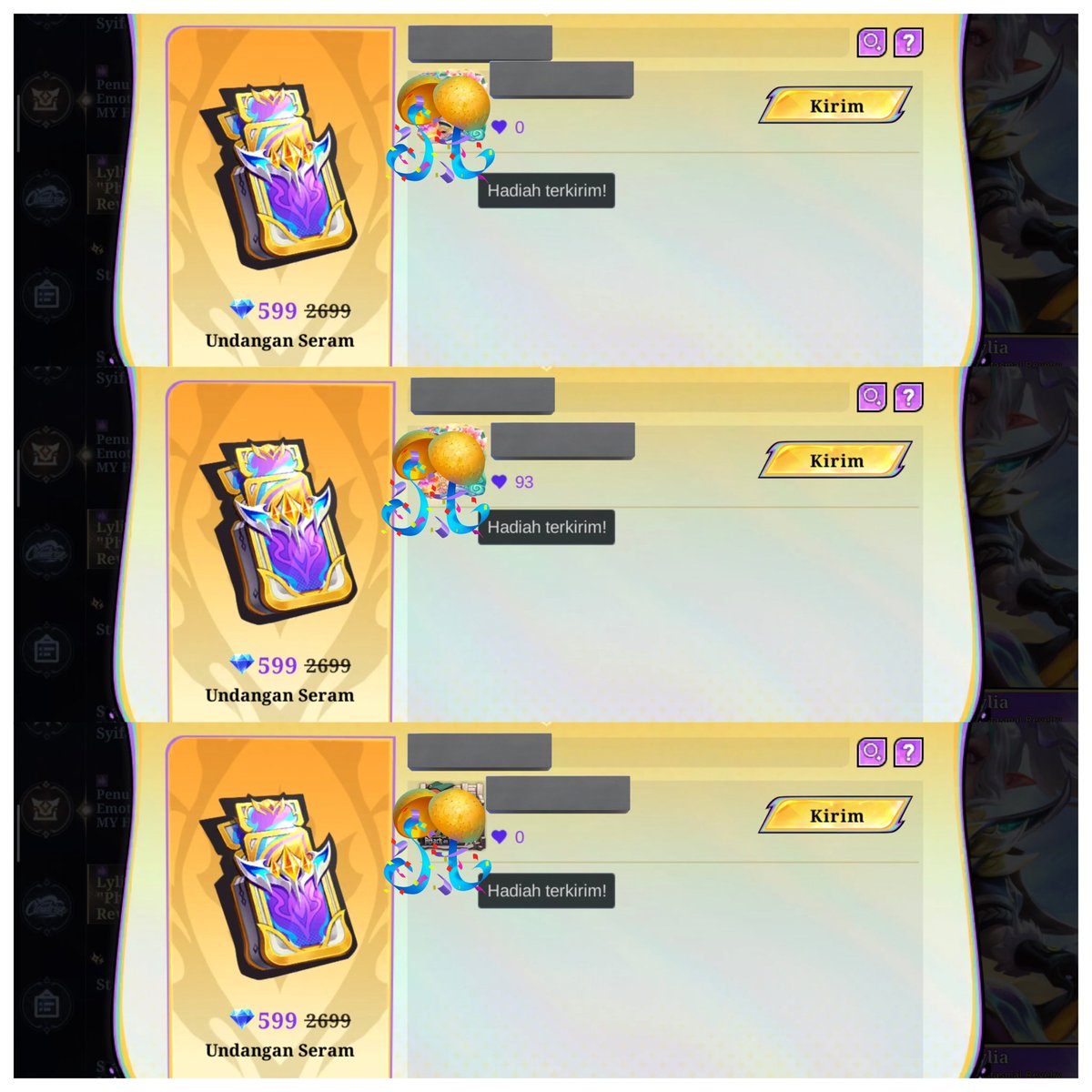 nala || jual skin ml via gift 📌 tweet media