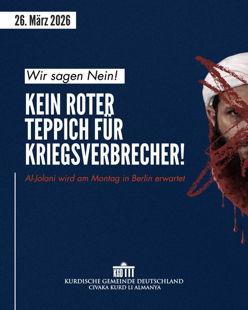 KGDOnline's tweet photo. Al-Jolani wird am Montag in Berlin erwartet. Wir sagen Nein! https://t.co/UOsHaAHWCA