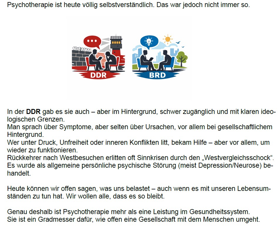 Die aktuellen Honorardebatten in der Psychotherapie sollten wir auch unter dem Blickwinkel der Freiheit führen. Ich habe die Zeit in der DDR als junger Mann erlebt.