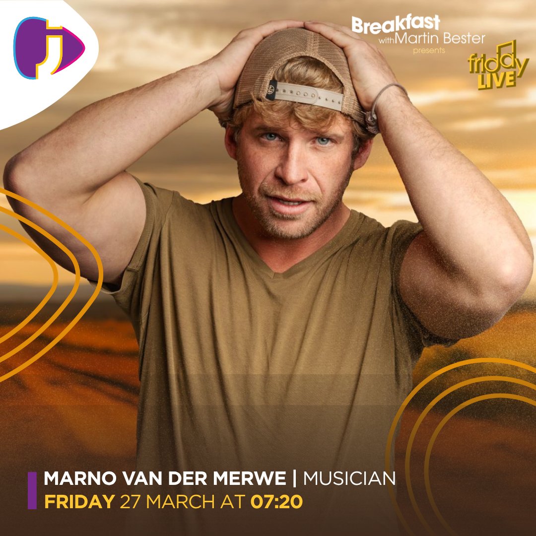 jacarandafm's tweet image. Die Suid-Afrikaanse kunstenaar Marno van der Merwe is môre op #BreakfastWithMartinBester se #FridayLive vir 'n regstreekse optrede en om te gesels oor sy nuwe enkelsnit 'Gesig' 🎶

Skakel in:

📻: 94.2
📱: Jacaranda FM App
💻: jacarandafm.com
📺: DStv 858/ OpenView 602