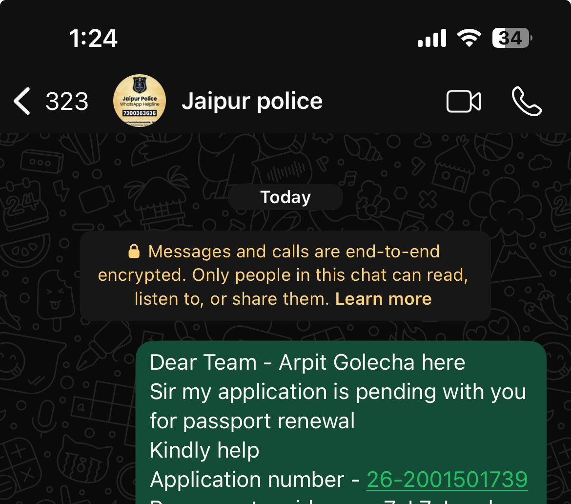 arpitgolecha's tweet photo. @jaipur_police @RajPoliceHelp Thank you done sir, appreciate your help https://t.co/fHw5zzUbZ8