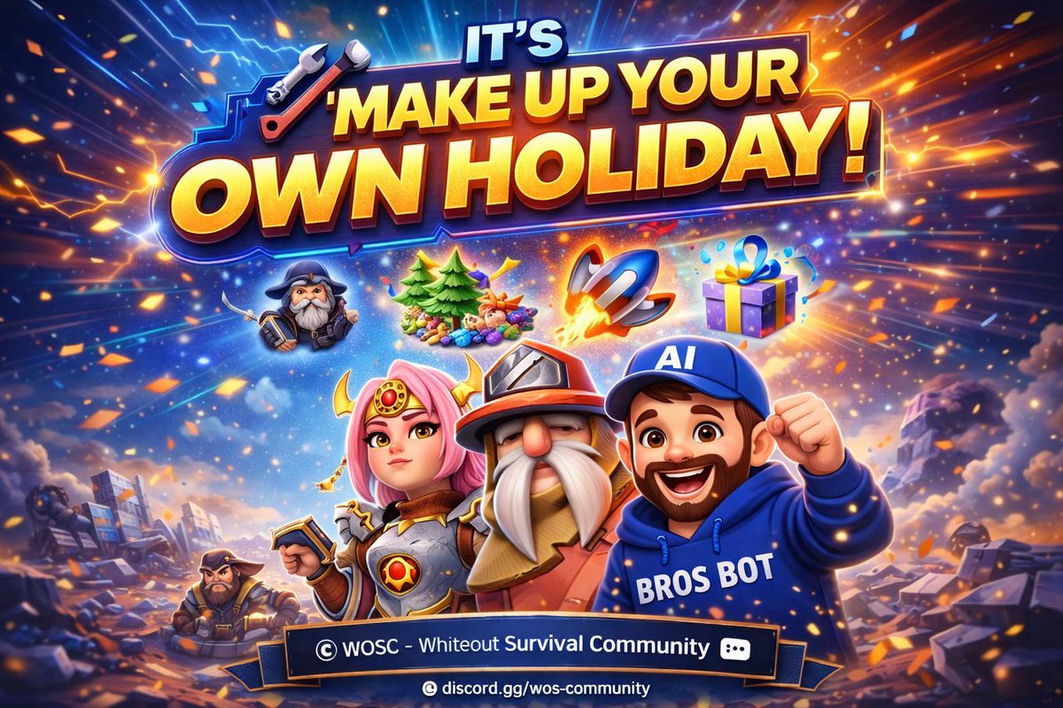 WOSCcommunity's tweet image. 🛠️ Make Up Your Own Holiday Day!

WOSC fam ❄️🔥
If Whiteout Survival had its own holiday… what would it be? 👀

1️⃣ Crazy Joe Defense Day
2️⃣ Gathering &amp;amp; Farming Day
3️⃣ Alliance Power-Up Day
4️⃣ Something new?

Drop your idea 👇

#WOSC #WhiteoutSurvival #GamingCommunity