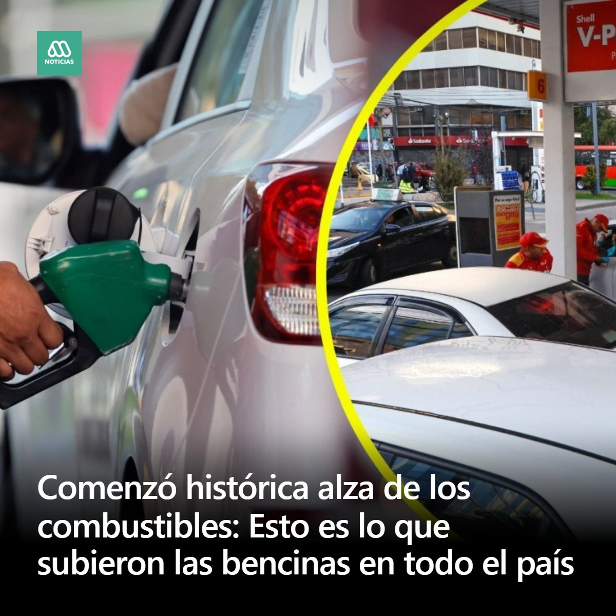meganoticiascl's tweet photo. A partir de la medianoche entraron en vigor los nuevos precios de los combustibles ➡️ https://t.co/RZLdoOjP9w https://t.co/vTsmjk2d1M