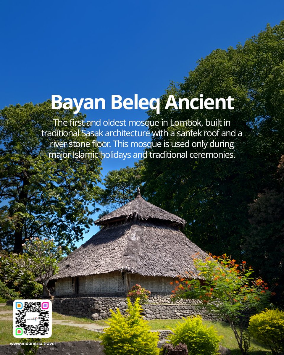 wonderfulid's tweet photo. Did you know? Lombok is known as the “Island of a Thousand Mosques” with more than 8,000 mosques across the island. 🕌✨

Beyond being places of worship, many mosques in Lombok have become religious attractions where visitors can admire their unique architecture, enjoy the peaceful atmosphere, and learn about the local Islamic culture. #WonderfulIndonesia
