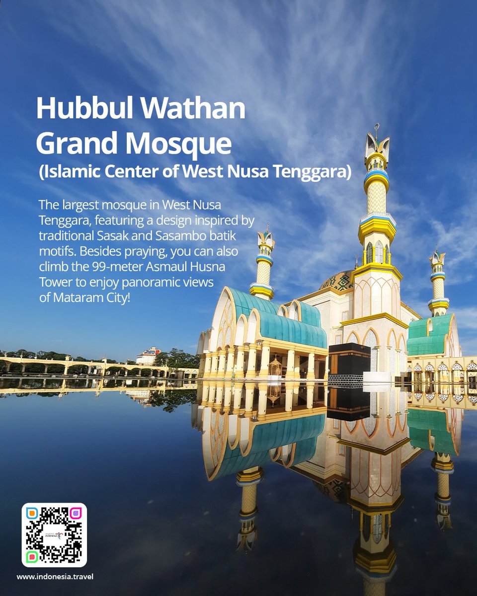 wonderfulid's tweet photo. Did you know? Lombok is known as the “Island of a Thousand Mosques” with more than 8,000 mosques across the island. 🕌✨

Beyond being places of worship, many mosques in Lombok have become religious attractions where visitors can admire their unique architecture, enjoy the peaceful atmosphere, and learn about the local Islamic culture. #WonderfulIndonesia