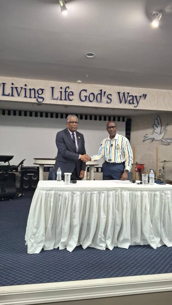 dralfredmitchel's tweet photo. An interesting and incisive meeting with Pastor Cedric B. of Life Community Church in Freeport, Grand Bahama discussing the platform  of the PLP  for Freeport and Grand Bahama. Thank you. https://t.co/0NcT7cnHsq