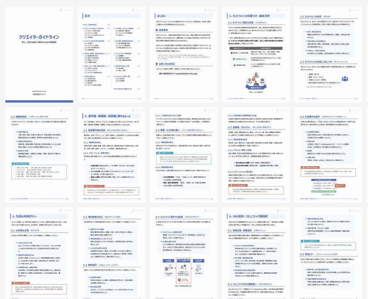 Image for the Tweet beginning: #デイトラ Webデザインコース
カリキュラム追加のお知らせ📮
＝＝＝＝＝＝＝＝＝＝＝＝＝＝＝＝＝＝
＼弁護士監修！／
デイトラクリエイターガイドライン
＝＝＝＝＝＝＝＝＝＝＝＝＝＝＝＝＝＝

近年の生成AIの普及など、クリエイティブを取り巻く環境は日々変化しています👀 