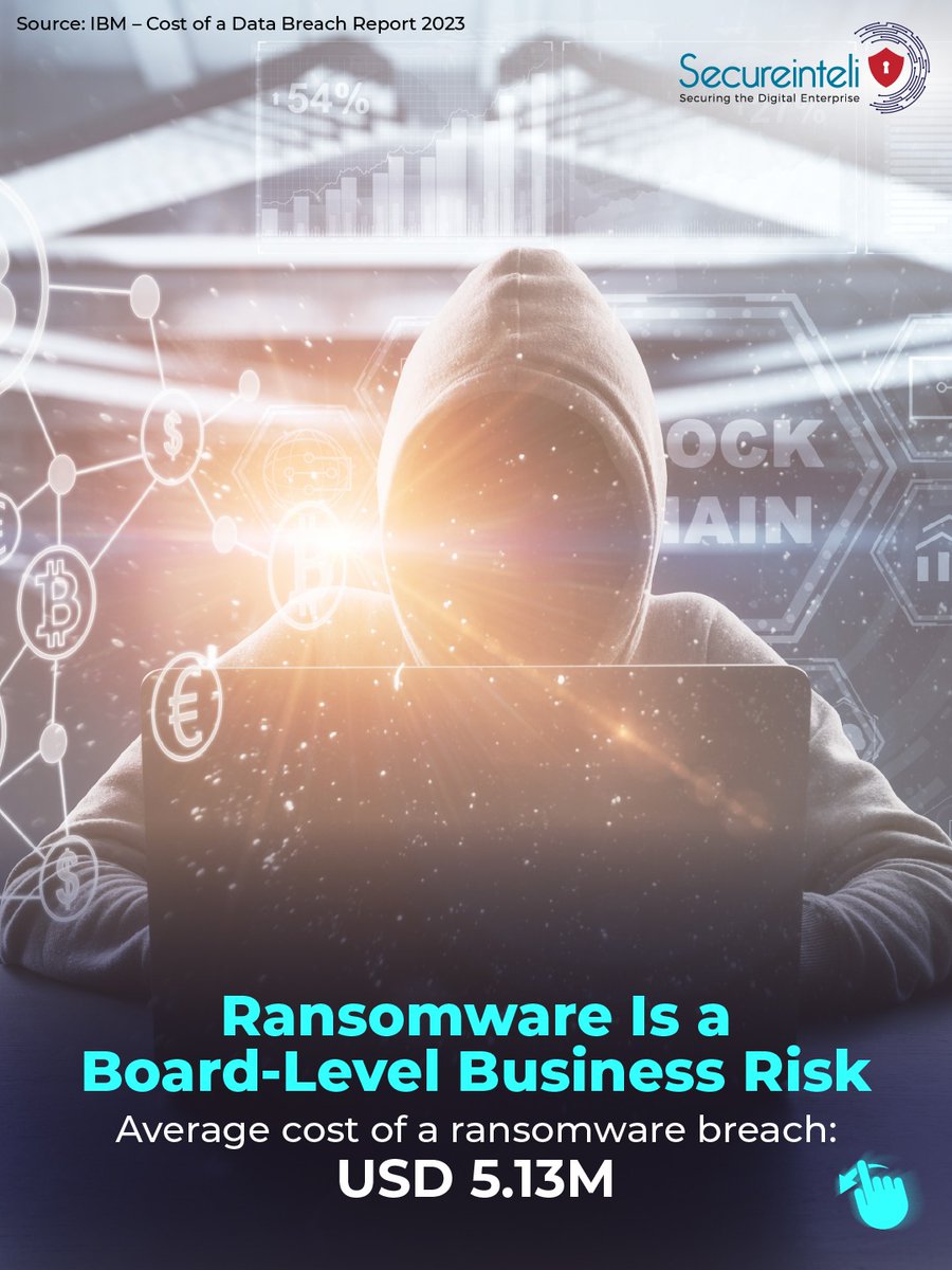 secureintelioff's tweet photo. Ransomware has evolved into a critical business risk that directly impacts revenue, operations, and trust. 
 #RansomwareRisk #CyberSecurityLeadership #BusinessResilience #EnterpriseRisk #Secureinteli https://t.co/CApfQpL5QG