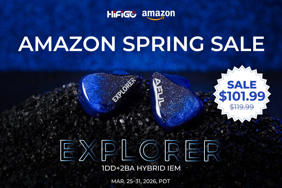 HiFiGoAudio's tweet image. 🤫If you know, you know.
🙌The @AFULJP 𝙀𝙭𝙥𝙡𝙤𝙧𝙚𝙧  deal is finally live on ᴀᴍᴀᴢᴏɴ ᴜꜱ.
🎵Serious performance for those who appreciate the finer details in music.
💸Hit the link to save.

Amazon US: amazon.com/dp/B0D5BBK52C
#HiFiGo #AFUL #P3 #Explorer #IEM #AmazonUS