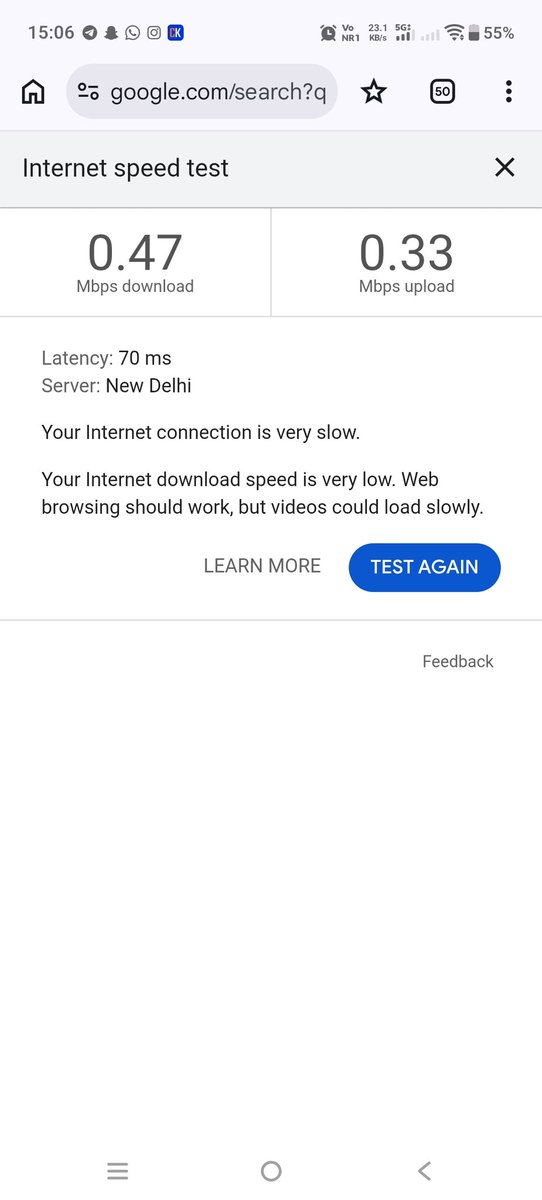 Anuragkatuwal2's tweet photo. Speed test result of Rs.708 per month pack...wtf https://t.co/29JBkcJKbT